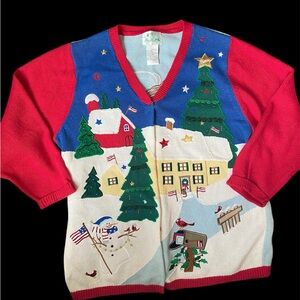 Vintage Christmas Cardigan! Size 1X